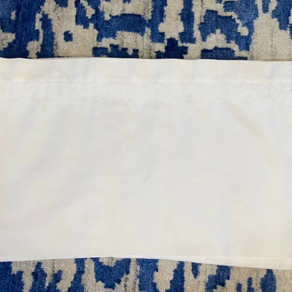 Vintage 70s JC Penney White Valance Curtain Wide Luxury Rare Solid Floral Print